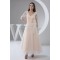 A-Line V-Neck Half Sleeve Applique Tulle Prom Evening Formal Dresses ED010943
