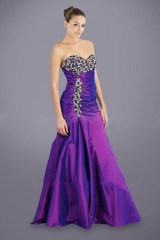 Beaded Long Purple Taffeta Sweetheart Prom Evening Formal Dresses ED010946 Beaded Long Purple Taffeta Sweetheart Prom Evening Formal Dresses ED010946