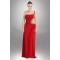 Sheath/Column One-Shoulder Beaded Red Long Chiffon Prom Evening Formal Dresses ED010947
