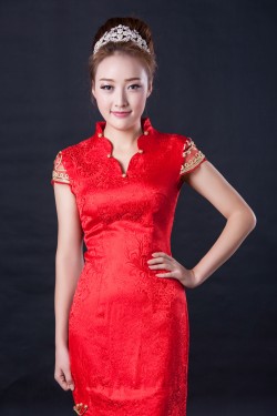 Trumpet/Mermaid Cap Sleeve Long Red Prom Evening Formal Dresses ED010952