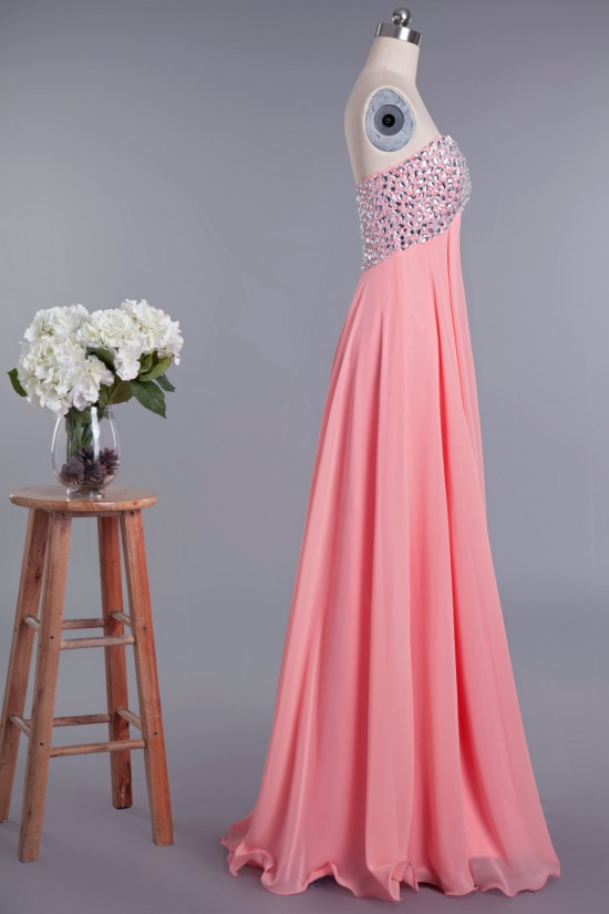 Empire Sweetheart Beaded Long Chiffon Prom Evening Formal Dresses Maternity Evening Dresses ED010955