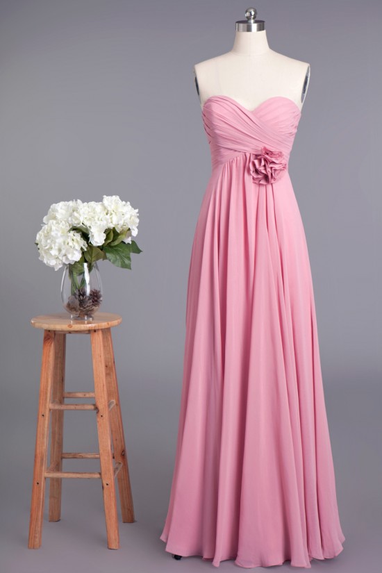 A-Line Sweetheart Long Pink Chiffon Prom Evening Formal Dresses ED010958 A-Line Sweetheart Long Pink Chiffon Prom Evening Formal Dresses ED010958