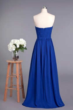 A-Line Sweetheart Long Blue Chiffon Prom Evening Formal Dresses ED010959