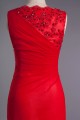 A-Line Bateau Beaded Applique Long Red Prom Evening Formal Dresses ED010961