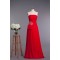 A-Line Strapless Beaded Long Red Chiffon Prom Evening Formal Dresses ED010962
