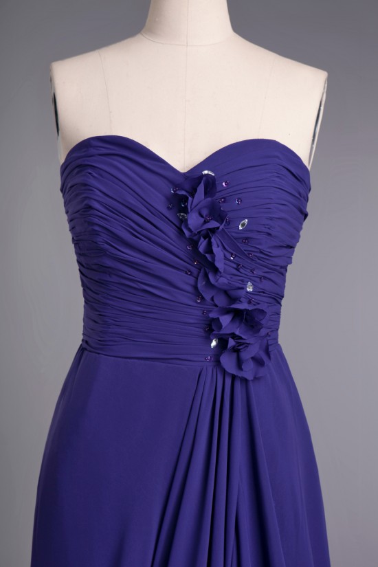 A-Line Sweetheart Split-Front Beaded Lace and Chiffon Prom Evening Formal Dresses ED010963