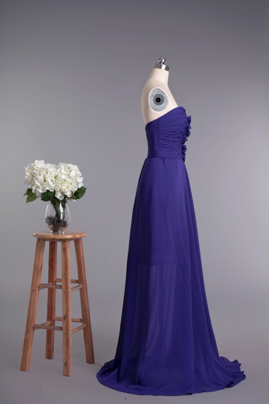 A-Line Sweetheart Split-Front Beaded Lace and Chiffon Prom Evening Formal Dresses ED010963
