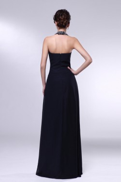 A-Line Halter Beaded Long Chiffon Prom Evening Formal Dresses ED010965