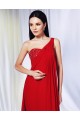 Sheath/Column One-Shoulder Beaded Long Red Chiffon Prom Evening Formal Dresses ED010966 Sheath/Column One-Shoulder Beaded Long Red Chiffon Prom Evening Formal Dresses ED010966