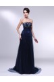 A-Line Strapless Navy Blue Long Prom Evening Formal Dresses ED010967