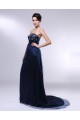 A-Line Strapless Navy Blue Long Prom Evening Formal Dresses ED010967