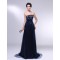 A-Line Strapless Navy Blue Long Prom Evening Formal Dresses ED010967