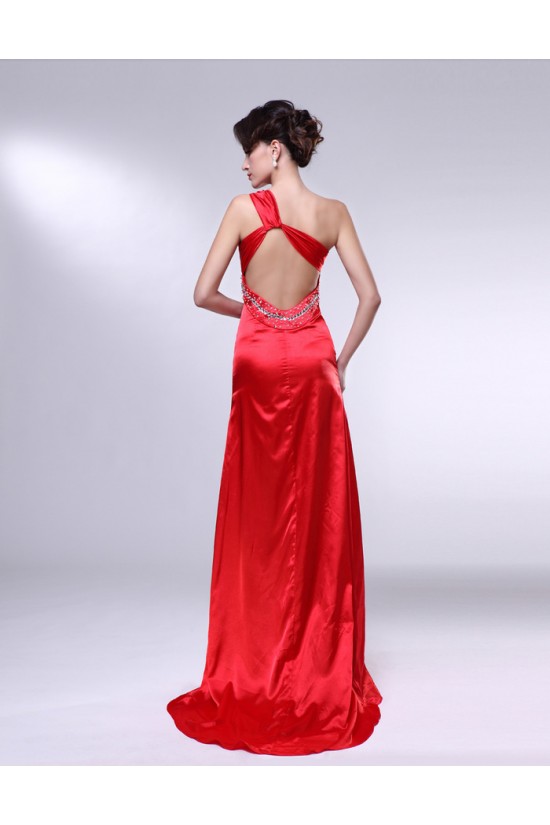 Sheath One-Shoulder Beaded Long Red Prom Evening Formal Dresses ED010968 Sheath One-Shoulder Beaded Long Red Prom Evening Formal Dresses ED010968