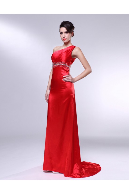 Sheath One-Shoulder Beaded Long Red Prom Evening Formal Dresses ED010968 Sheath One-Shoulder Beaded Long Red Prom Evening Formal Dresses ED010968