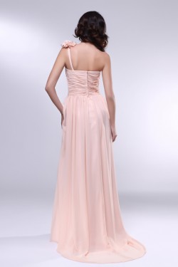 A-Line One-Shoulder Long Chiffon Prom Evening Formal Dresses ED010972