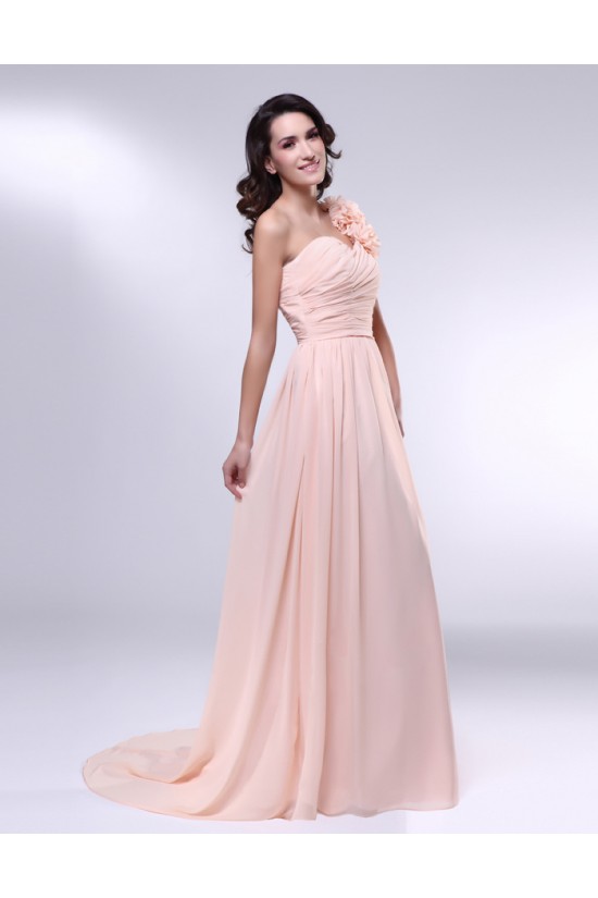 A-Line One-Shoulder Long Chiffon Prom Evening Formal Dresses ED010972 A-Line One-Shoulder Long Chiffon Prom Evening Formal Dresses ED010972