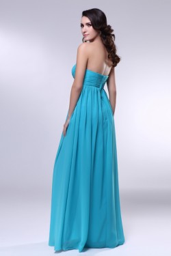 Empire Strapless Long Blue Chiffon Prom Evening Formal Dresses Maternity Dresses ED010973