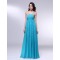 Empire Strapless Long Blue Chiffon Prom Evening Formal Dresses Maternity Dresses ED010973