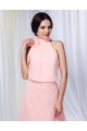 Sheath/Column High-Neck Beaded Long Pink Chiffon Prom Evening Formal Dresses ED010976 Sheath/Column High-Neck Beaded Long Pink Chiffon Prom Evening Formal Dresses ED010976