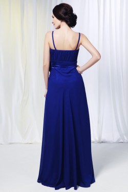A-Line Spaghetti Strap Long Blue Chiffon Prom Evening Formal Dresses Bridesmaid Dresses ED010978