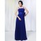 A-Line Spaghetti Strap Long Blue Chiffon Prom Evening Formal Dresses Bridesmaid Dresses ED010978