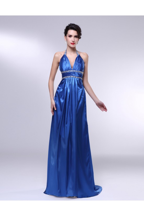 A-Line Halter Beaded Long Blue Prom Evening Formal Dresses ED010981 A-Line Halter Beaded Long Blue Prom Evening Formal Dresses ED010981