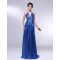 A-Line Halter Beaded Long Blue Prom Evening Formal Dresses ED010981