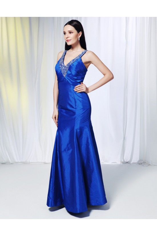 Trumpet/Mermaid V-Neck Beaded Long Blue Prom Evening Formal Dresses ED010982 Trumpet/Mermaid V-Neck Beaded Long Blue Prom Evening Formal Dresses ED010982