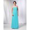 A-Line Sweetheart Long Blue Chiffon Prom Evening Formal Dresses Bridesmaid Dresses ED010984