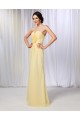 A-Line Sweetheart Long Yellow Chiffon Prom Evening Formal Dresses ED010986