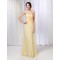 A-Line Sweetheart Long Yellow Chiffon Prom Evening Formal Dresses ED010986