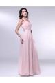 A-Line Long Pink Chiffon Prom Evening Formal Dresses ED010987