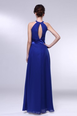 A-Line Long Blue Chiffon Prom Evening Formal Dresses Bridesmaid Dresses ED010990