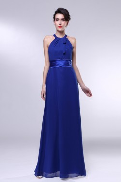A-Line Long Blue Chiffon Prom Evening Formal Dresses Bridesmaid Dresses ED010990