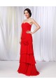 A-Line Sweetheart Long Red Chiffon Prom Evening Formal Dresses ED010992