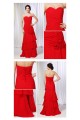 A-Line Sweetheart Long Red Chiffon Prom Evening Formal Dresses ED010992