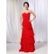 A-Line Sweetheart Long Red Chiffon Prom Evening Formal Dresses ED010992