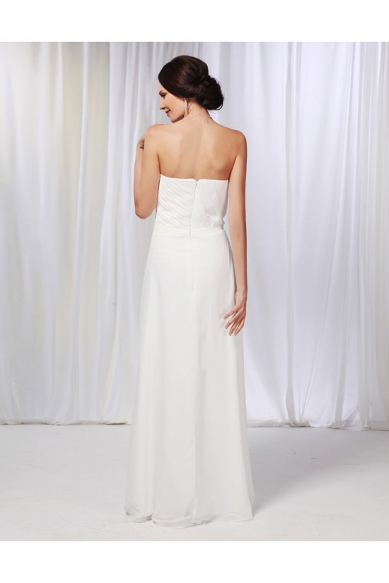 A-Line Strapless Long White Chiffon Prom Evening Formal Dresses ED010994 A-Line Strapless Long White Chiffon Prom Evening Formal Dresses ED010994