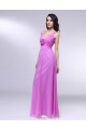 A-Line V-Neck Spaghetti Strap Long Chiffon Prom Evening Formal Dresses ED010995