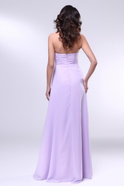 A-Line Strapless Long Chiffon Prom Evening Formal Dresses ED010997