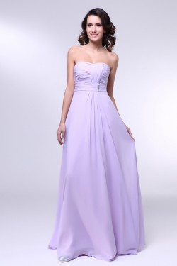 A-Line Strapless Long Chiffon Prom Evening Formal Dresses ED010997