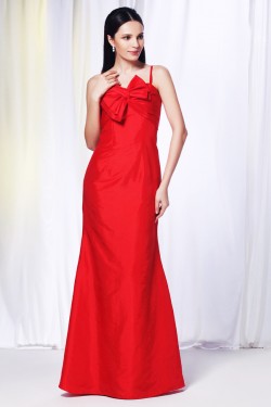 Trumpet/Mermaid Spaghetti Strap Long Red Prom Evening Bridesmaid Dresses ED010999