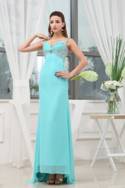 A-Line Asymmetrical Spaghetti Straps Chiffon Prom/Formal Evening Dresses 02020001