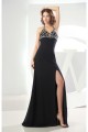 A-Line Brush Sweep Train Halter Chiffon Long Black Prom Evening Formal Dresses 02020007 A-Line Brush Sweep Train Halter Chiffon Long Black Prom Evening Formal Dresses 02020007