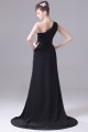 A-Line Chiffon One-Shoulder Beaded Long Black Prom/Formal Evening Dresses 02020011 A-Line Chiffon One-Shoulder Beaded Long Black Prom/Formal Evening Dresses 02020011