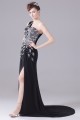 A-Line Chiffon One-Shoulder Beaded Long Black Prom/Formal Evening Dresses 02020011 A-Line Chiffon One-Shoulder Beaded Long Black Prom/Formal Evening Dresses 02020011