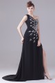 A-Line Chiffon One-Shoulder Beaded Long Black Prom/Formal Evening Dresses 02020011 A-Line Chiffon One-Shoulder Beaded Long Black Prom/Formal Evening Dresses 02020011