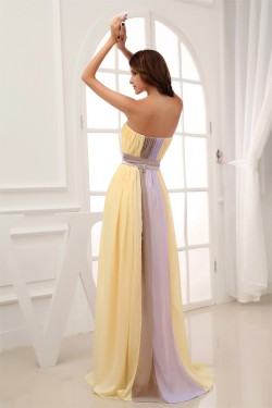 A-Line Chiffon Strapless Long Prom/Formal Evening Dresses 02020013