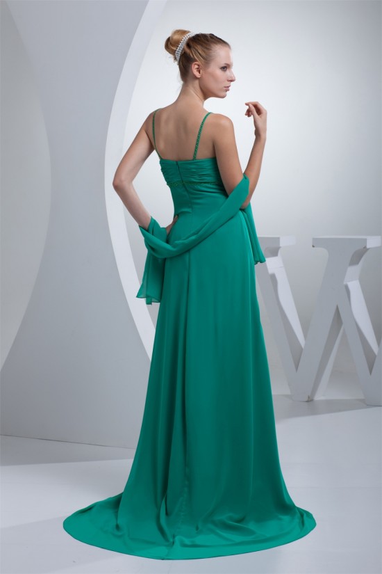 A-Line Chiffon Spaghetti Strap Long Green Prom/Formal Evening Maternity Dresses 02020014 A-Line Chiffon Spaghetti Strap Long Green Prom/Formal Evening Maternity Dresses 02020014