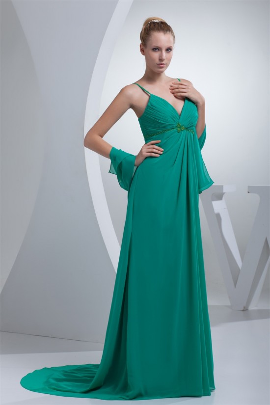 A-Line Chiffon Spaghetti Strap Long Green Prom/Formal Evening Maternity Dresses 02020014 A-Line Chiffon Spaghetti Strap Long Green Prom/Formal Evening Maternity Dresses 02020014